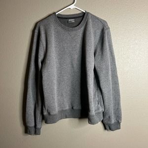 Eddie Bauer Sweater Men L Gray Pullover Crew Neck Long Sleeve 100% Polyester